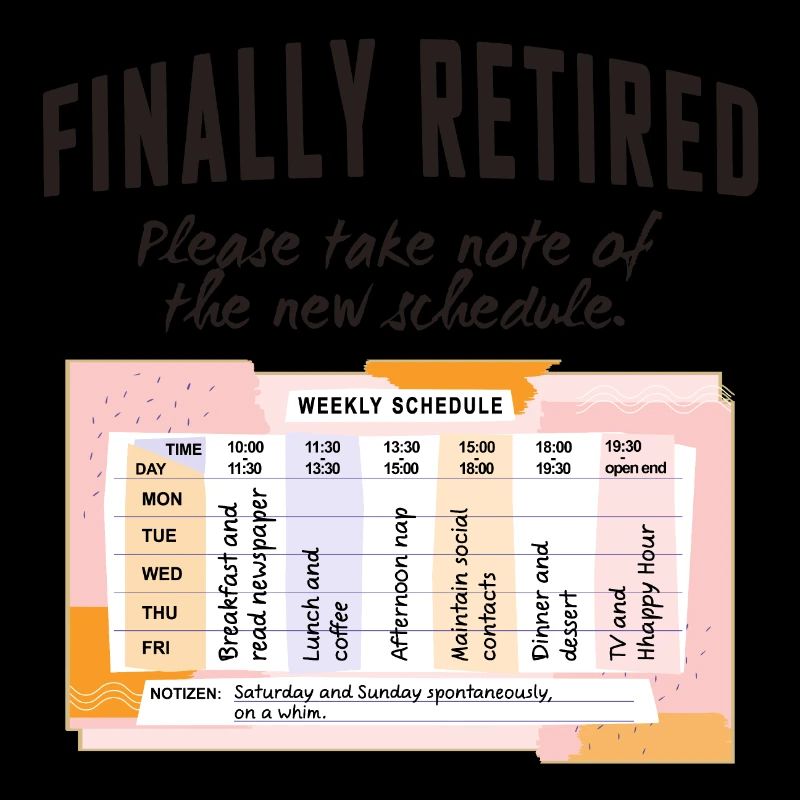 Retired Schedule Daily Routine