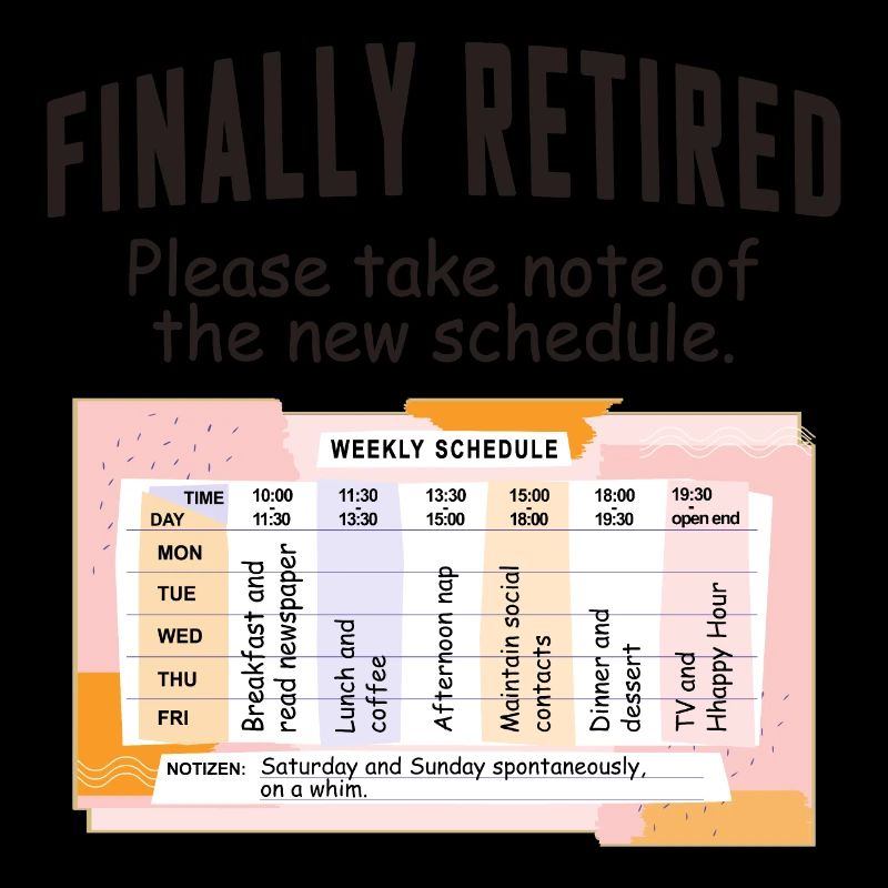 Retired Schedule Daily Routine