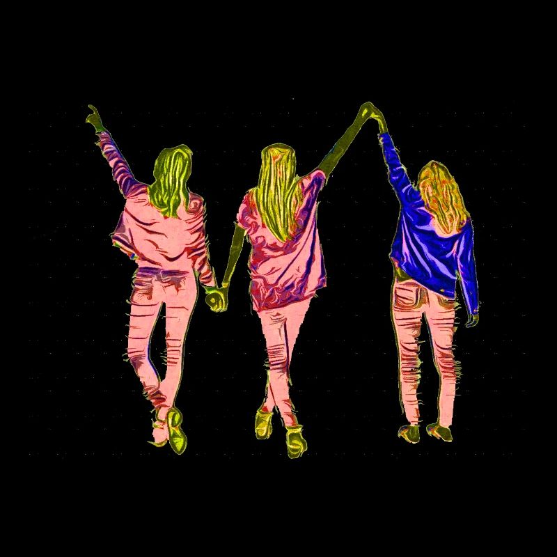 Design three girlfriends in pop art style