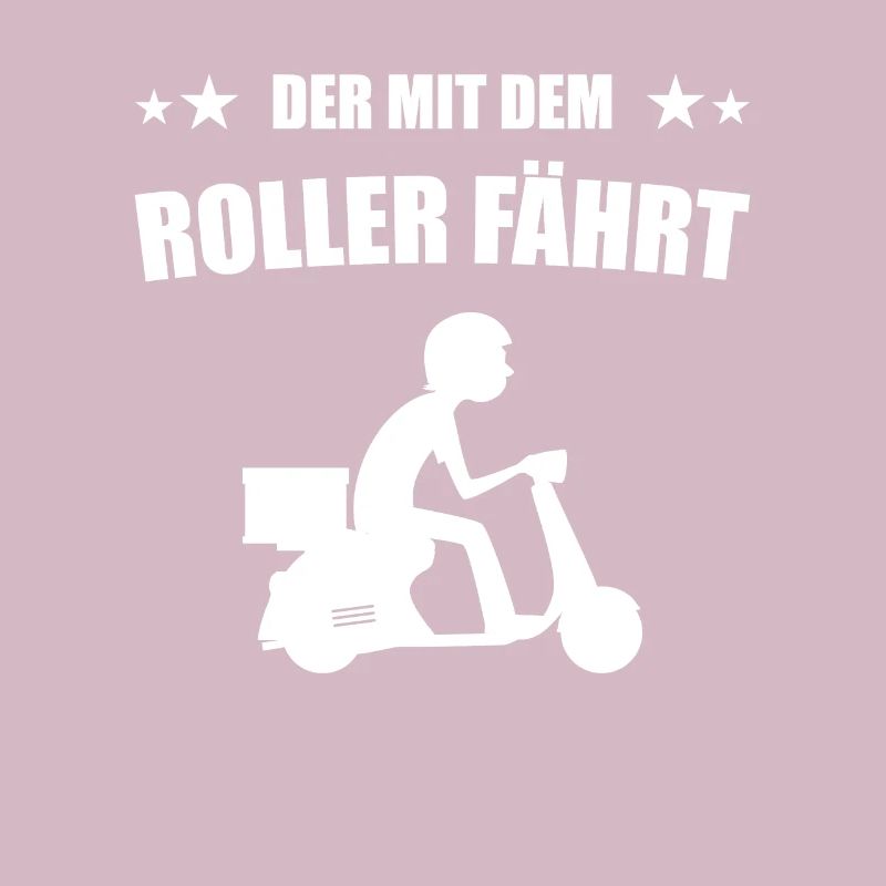 Der mit dem Roller fährt Rollerfahrer
