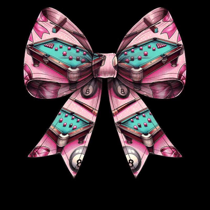 Coquette Bow Billard Pool Tisch Queue Kugeln