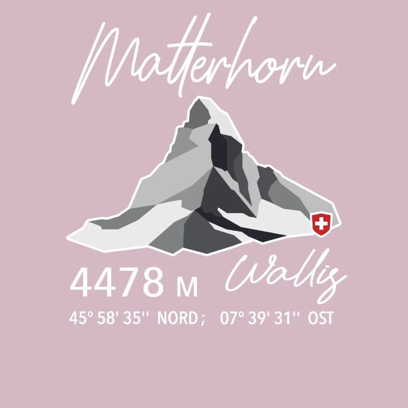 Matterhorn Zermatt Schweizer Berg Retro Low Poly