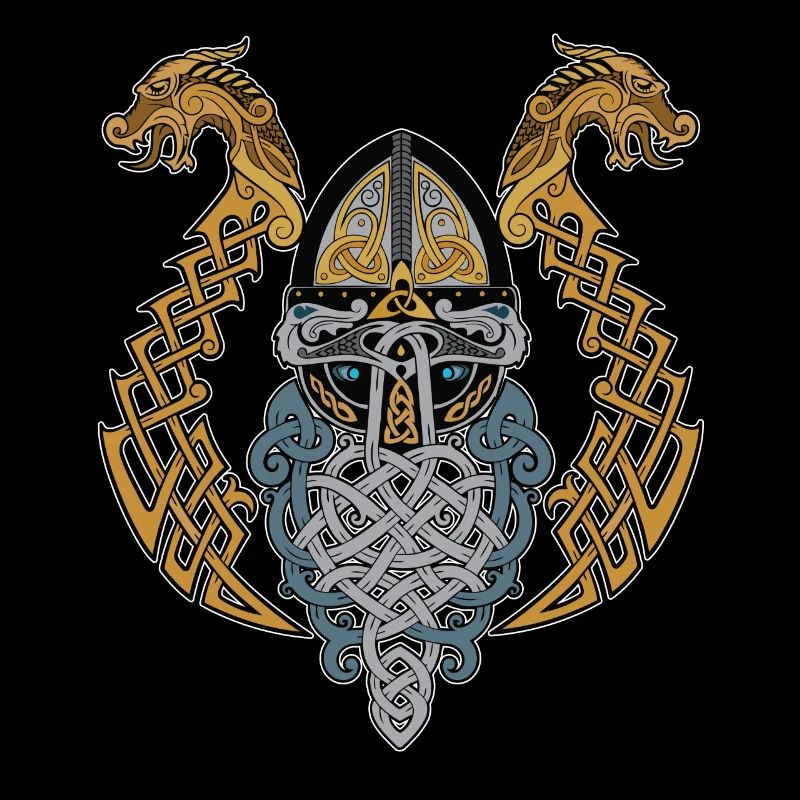 Wikinger Helm Drachen Valknut Drache