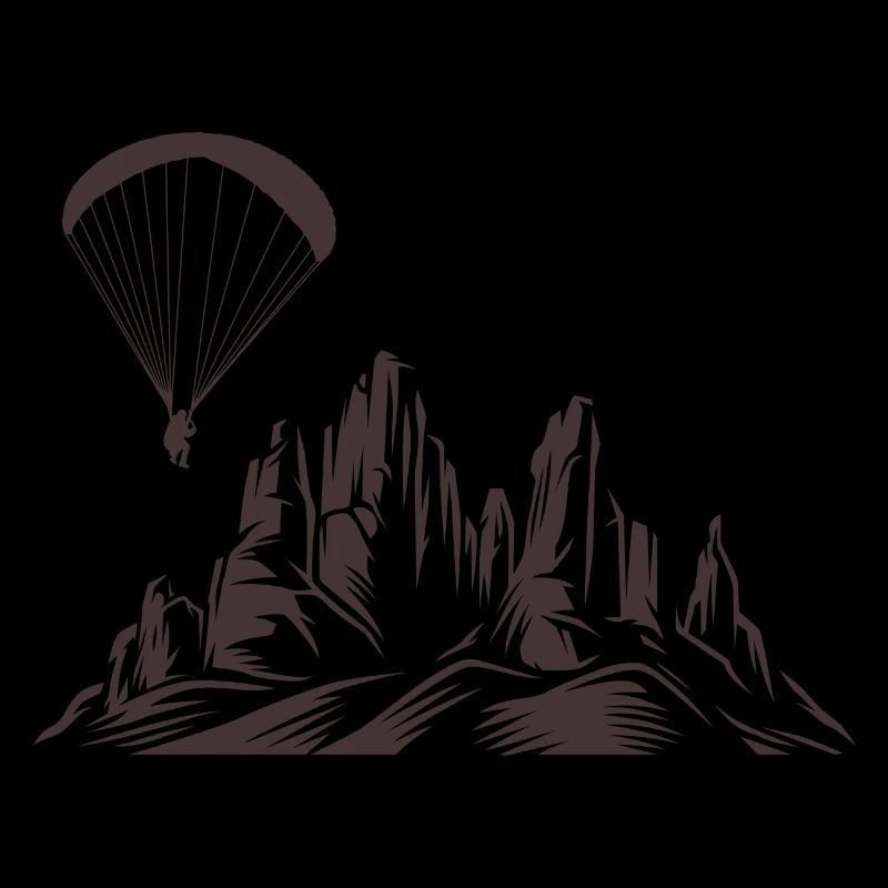 Retro Paragliding Silhouette Paragleiten Berge