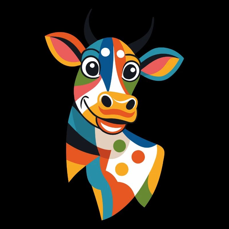 Drôle de vache colorée
