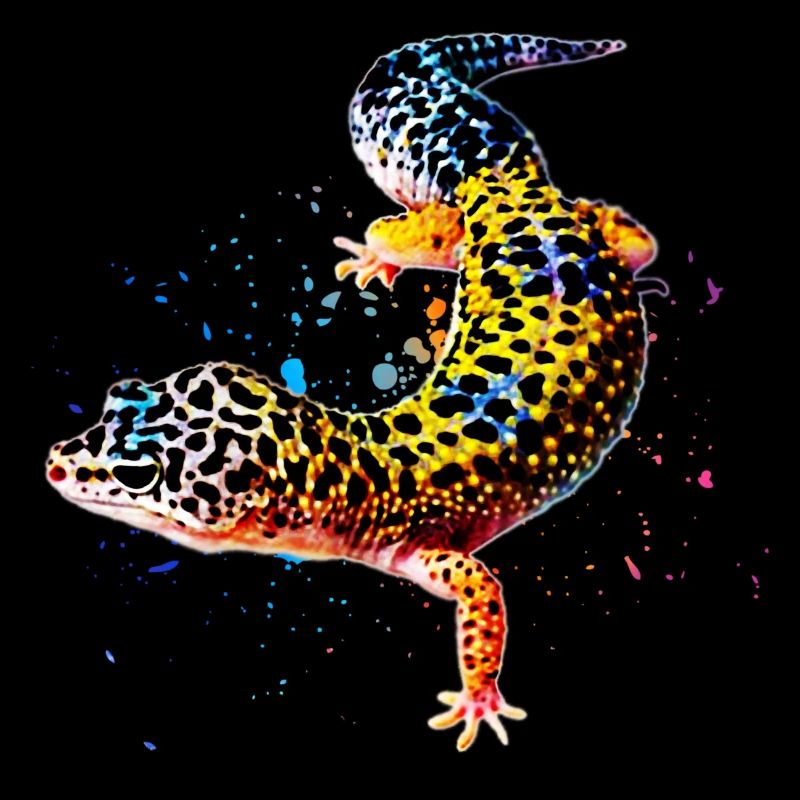 Leopard Gecko Reptilienhalter Eidechse Aquarell