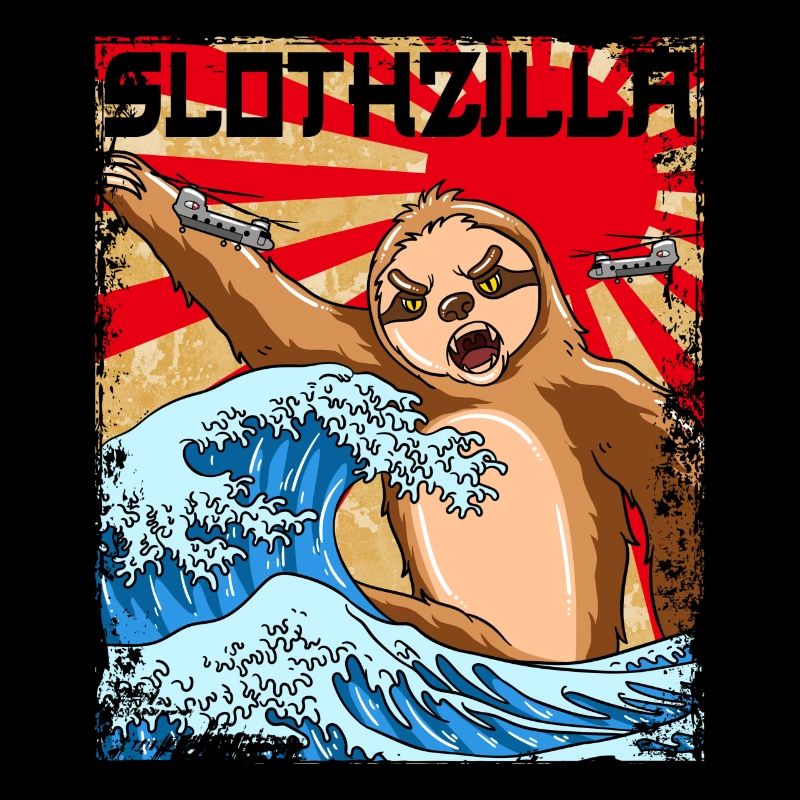 Slothzilla Japanese Sloth Japan Sunset