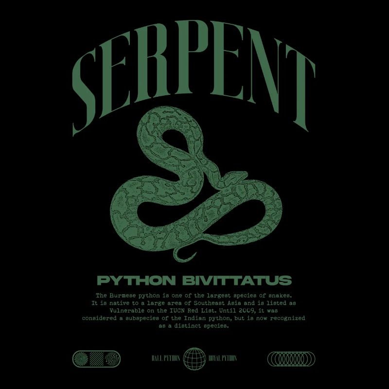 Burmese Python Modern Reptile Keeper Streetwear