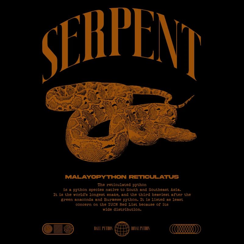 Gardien de reptiles python réticulé Streetwear
