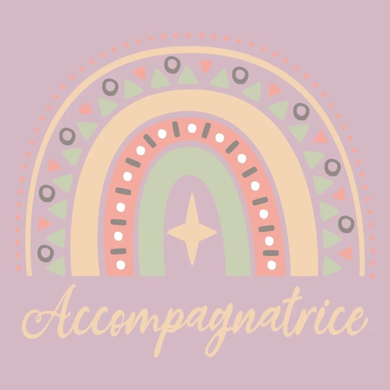 Accompagnatrice. Boho Rainbow accompagnatrice.