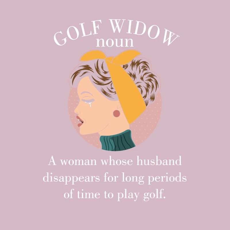 Frau Ehemann Golfer lustiges Geschenk Golf Witwe Nomen
