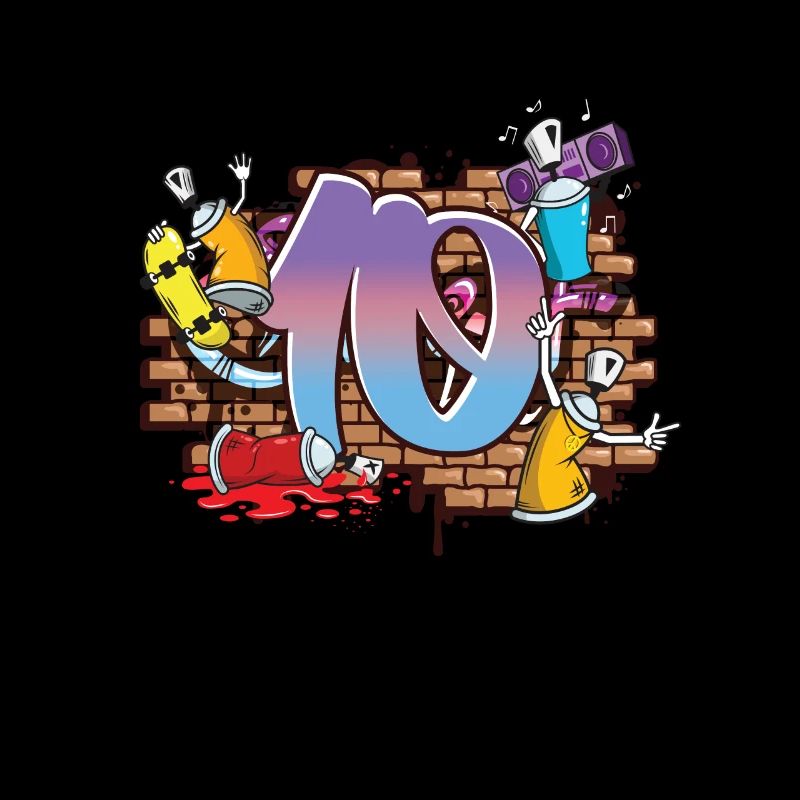 Hiphop Dancer Graffiti Artist Typography 10th