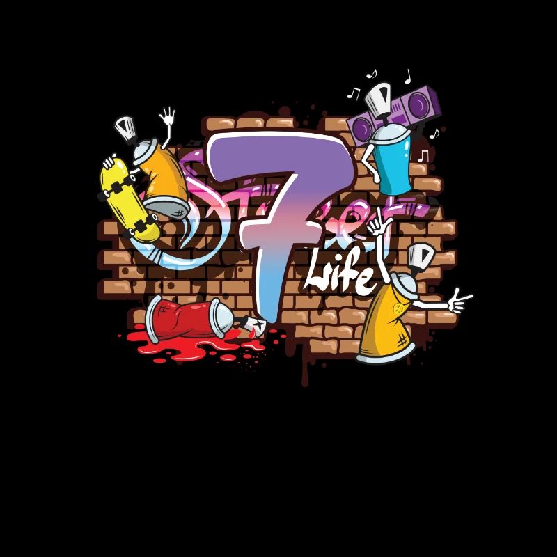 Hiphop Dancer Graffiti Artist Typography 7th
