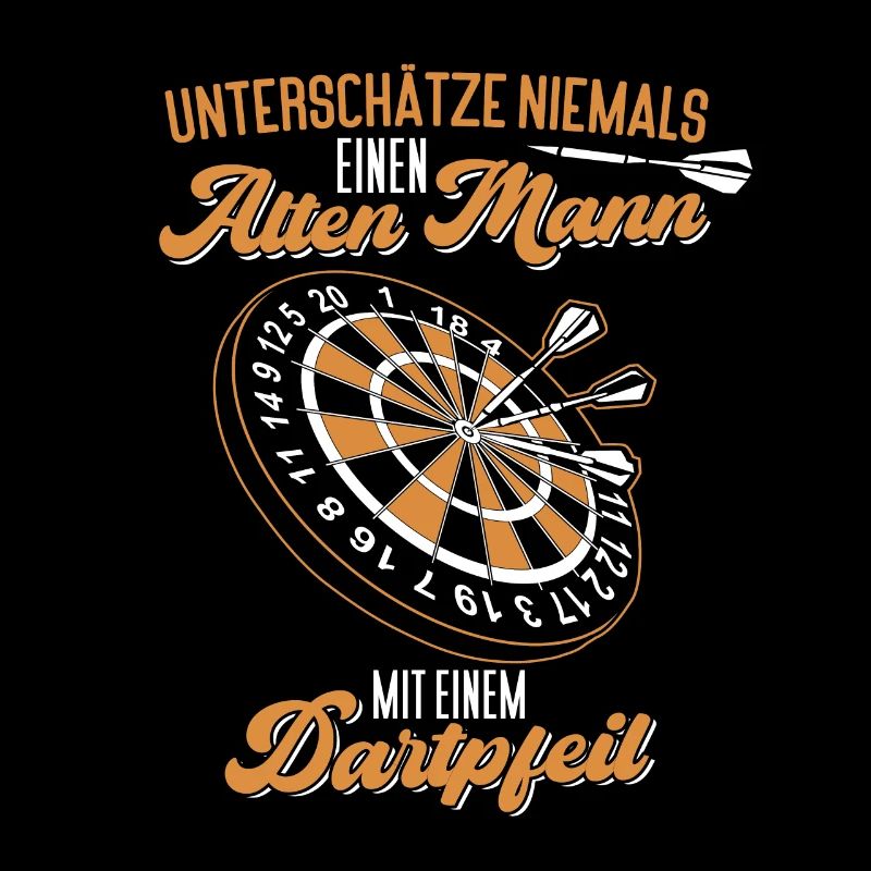 Alter Mann mit Dart Pfeil