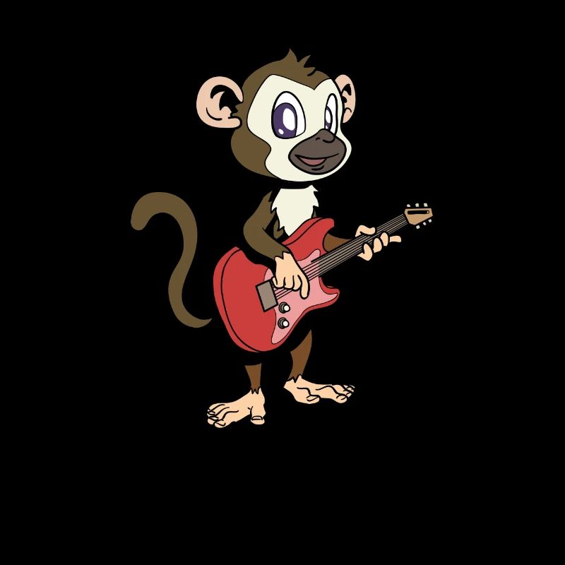 Skull monkey plays electric guitar