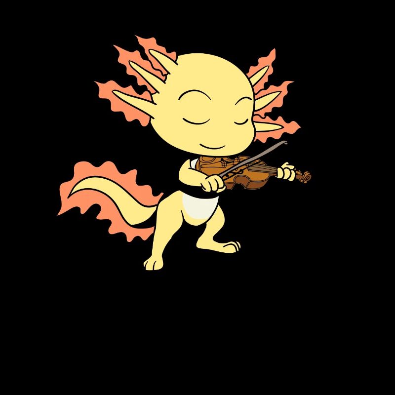 Comic Axolotl plays violin