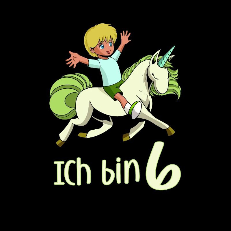 Geburtstagsshirt Einhorn - 6 Geburtstag Junge
