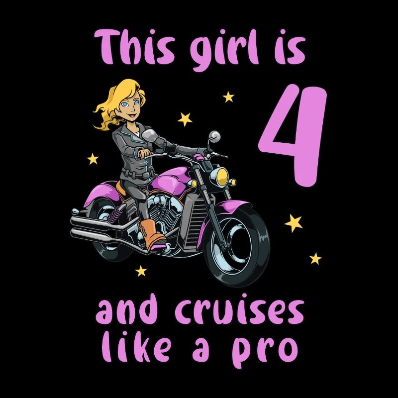 Geburtstagsshirt Motorrad - 4 Geburtstag Mädchen