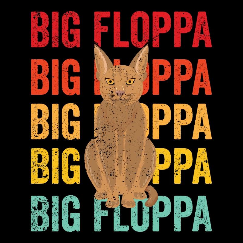 Big Floppa Caracal Cat Meme Rétro