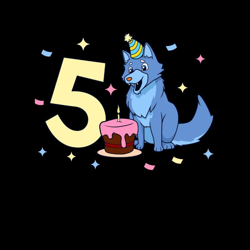 Mit Wolf - Kinder Geburtstag 5 Jahre