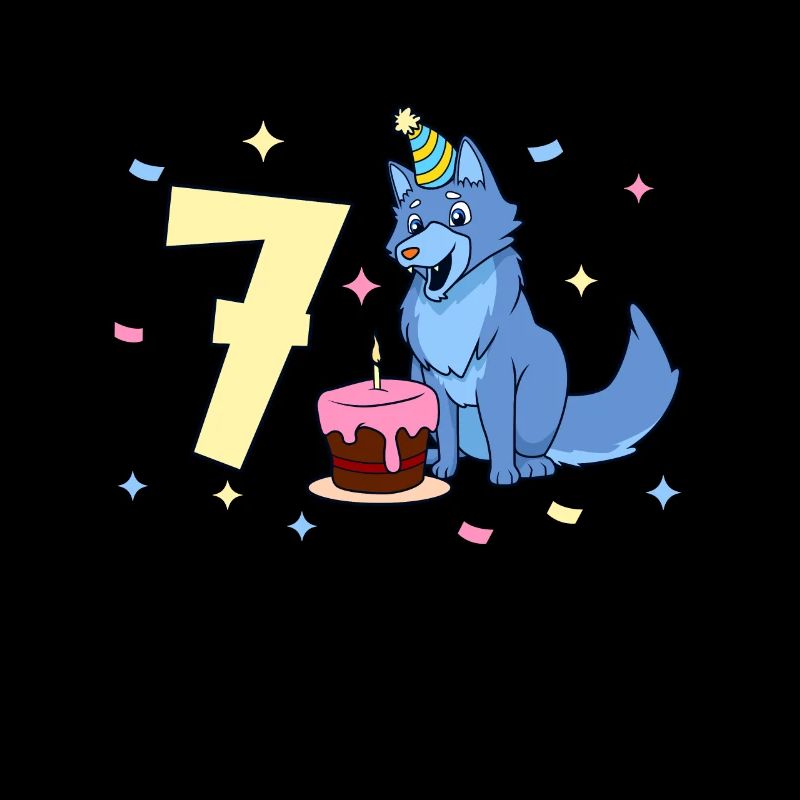Mit Wolf - Kinder Geburtstag 7 Jahre