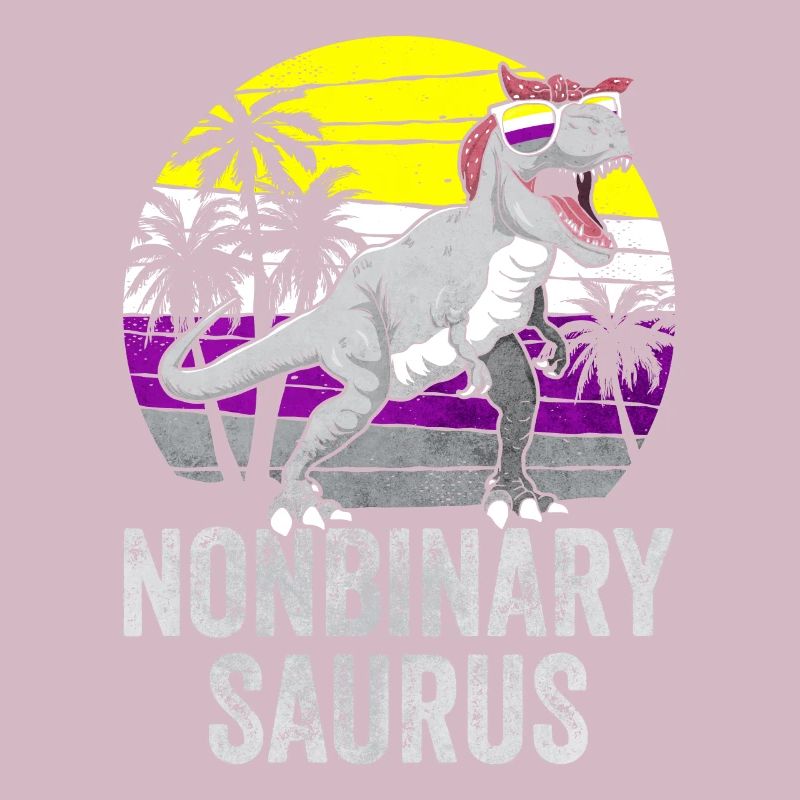 Non Binary Pride Flag Dinosaur Trex LGBTQ
