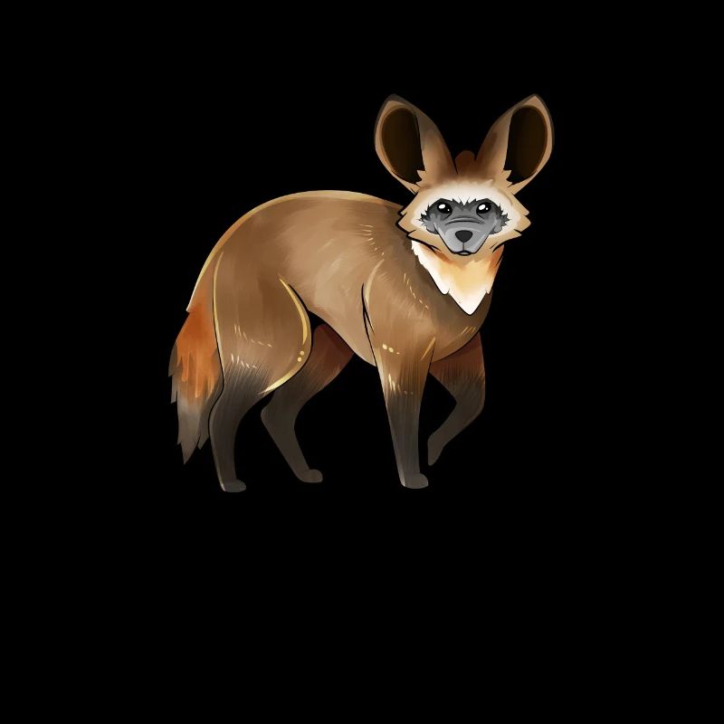 Drawing of a bat-eared fox