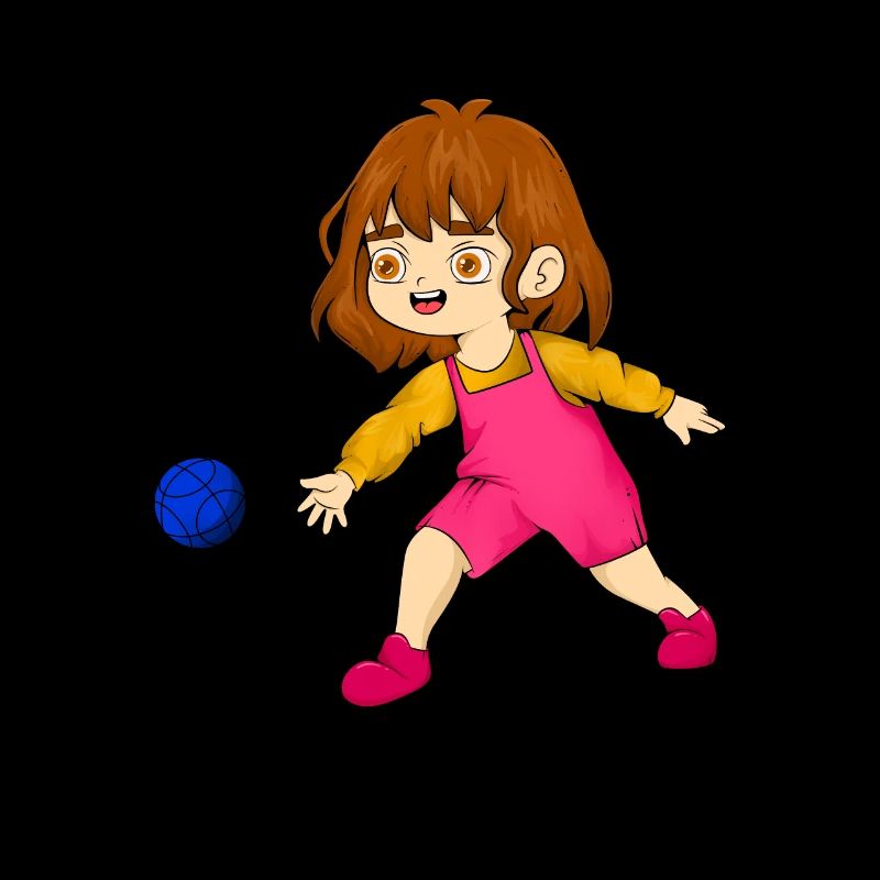 Mädchen spielt Bocce Ball