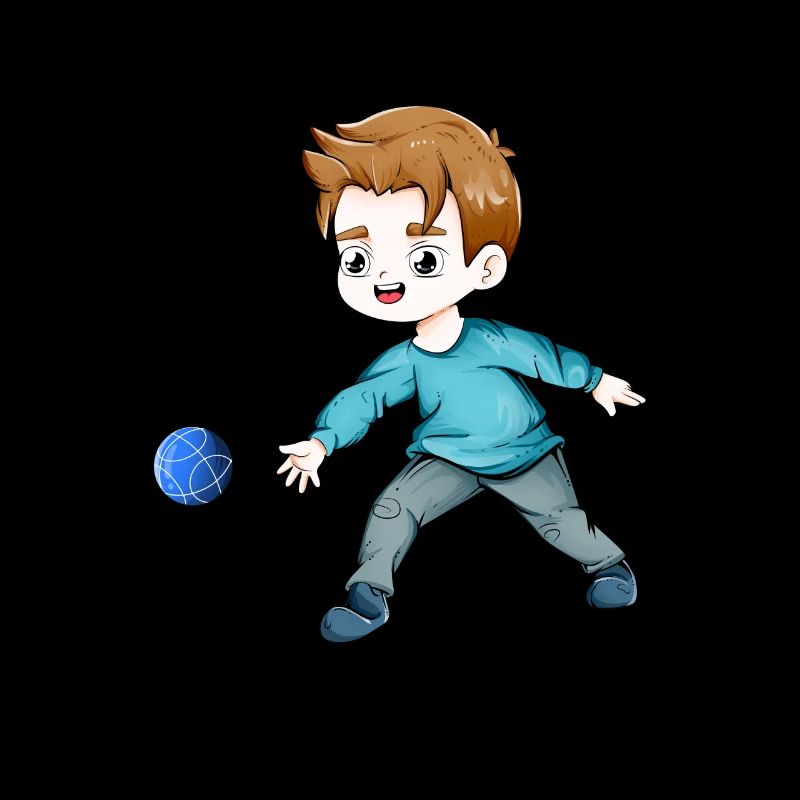 Junge spielt Bocce Ball