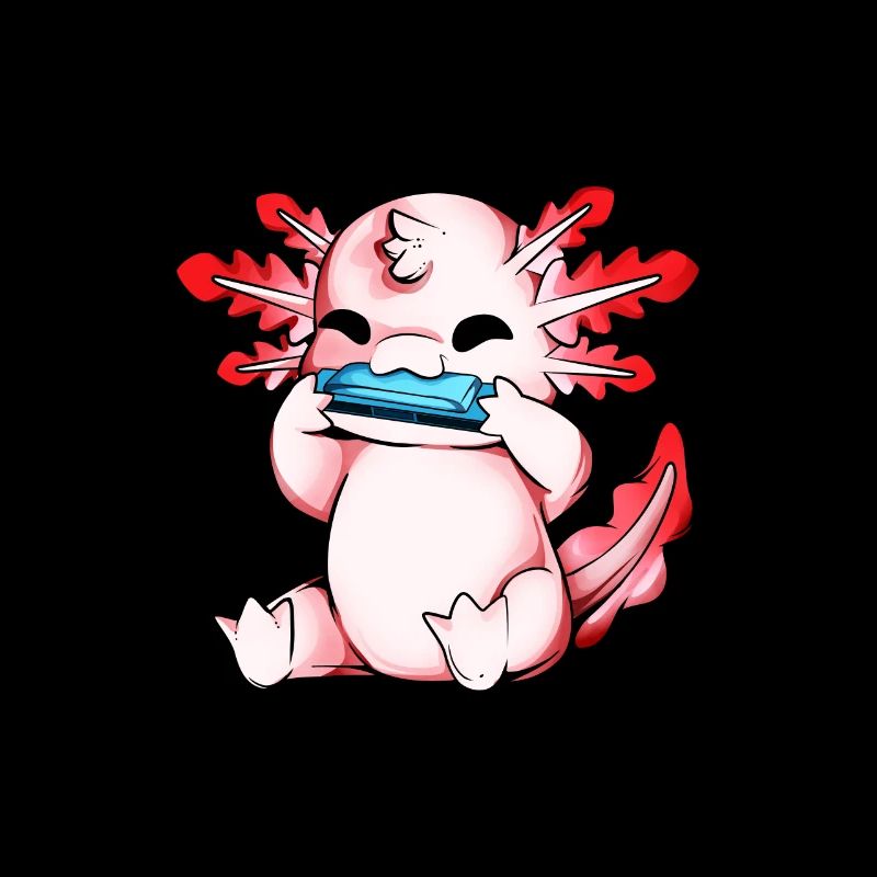 Axolotl plays harmonica