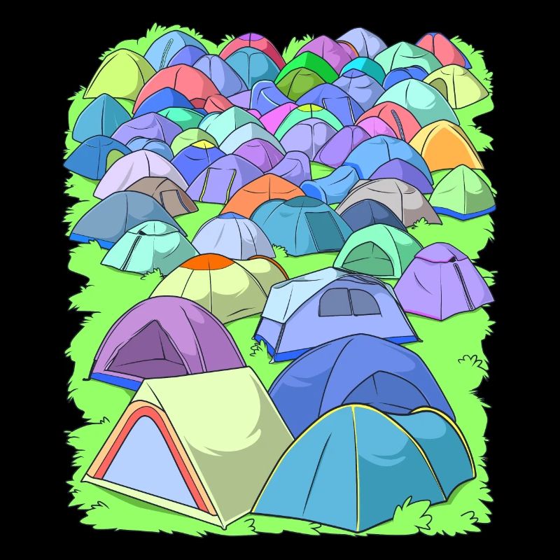 Camping dans un terrain de camping sous tente