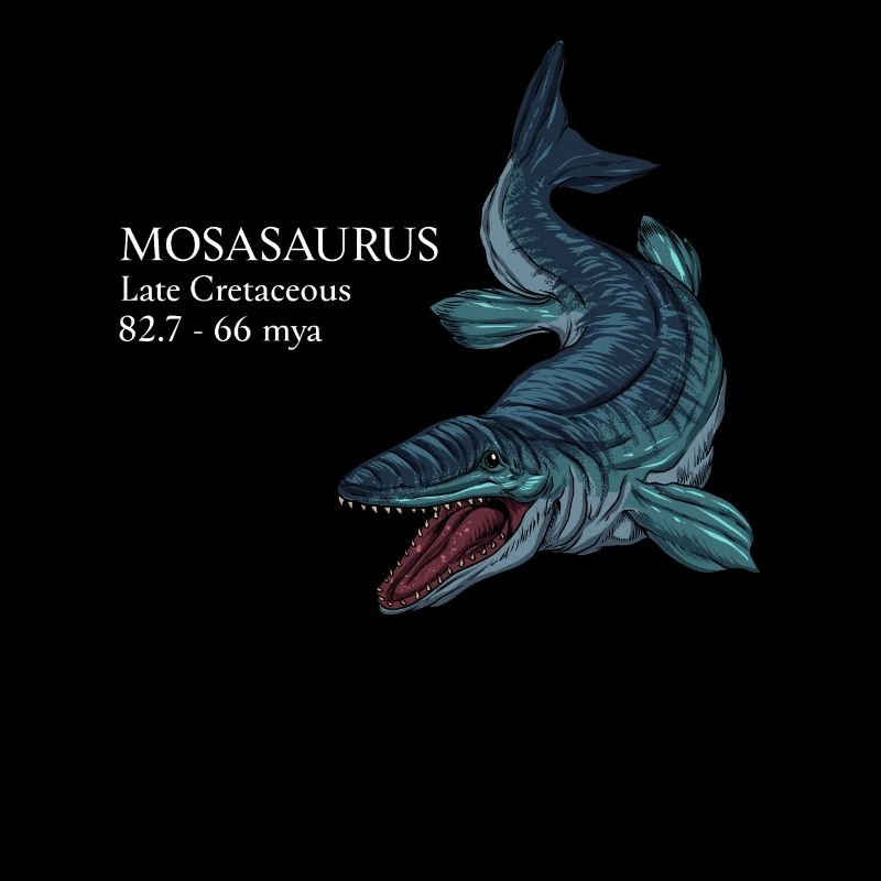 Realistic drawing of the Mosasaurus
