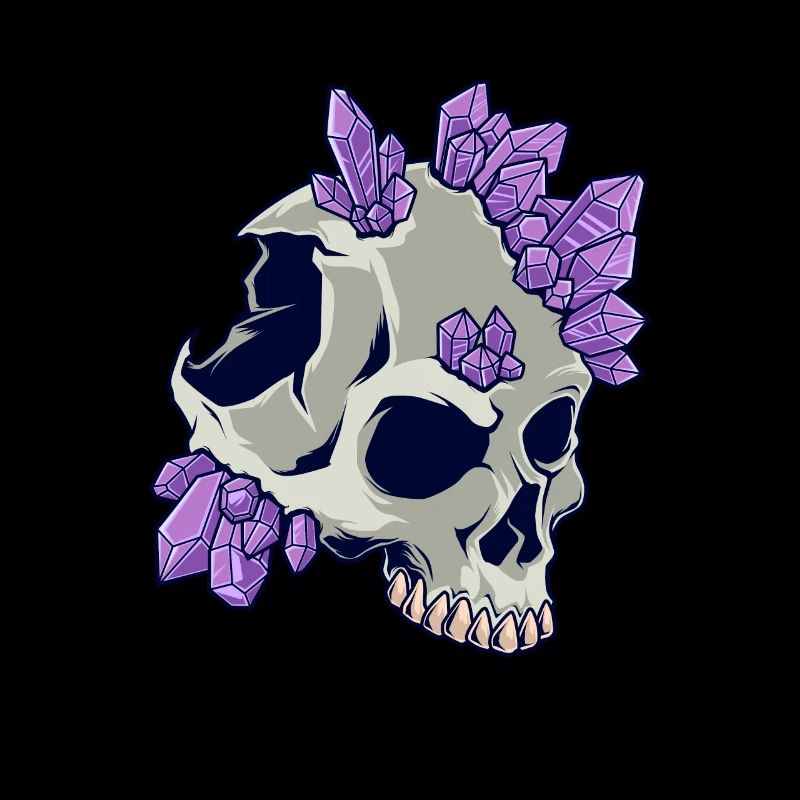 Skull with Crystals - Aestethic Goblincore