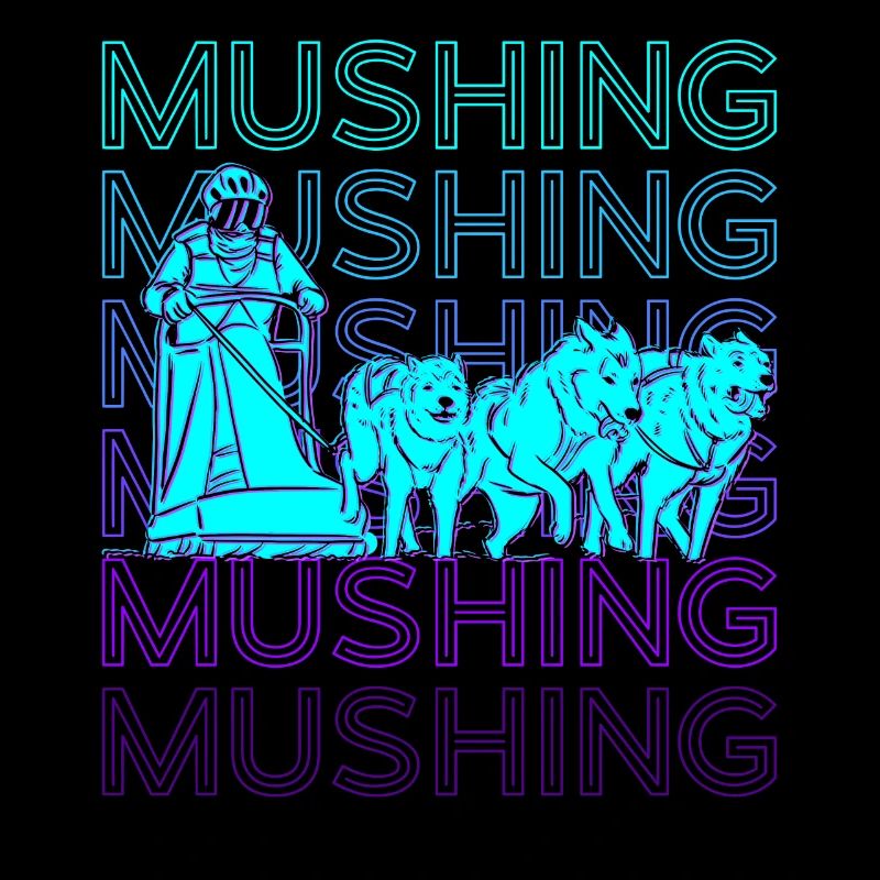 Mushing Sled Dog Sled Ride Retro