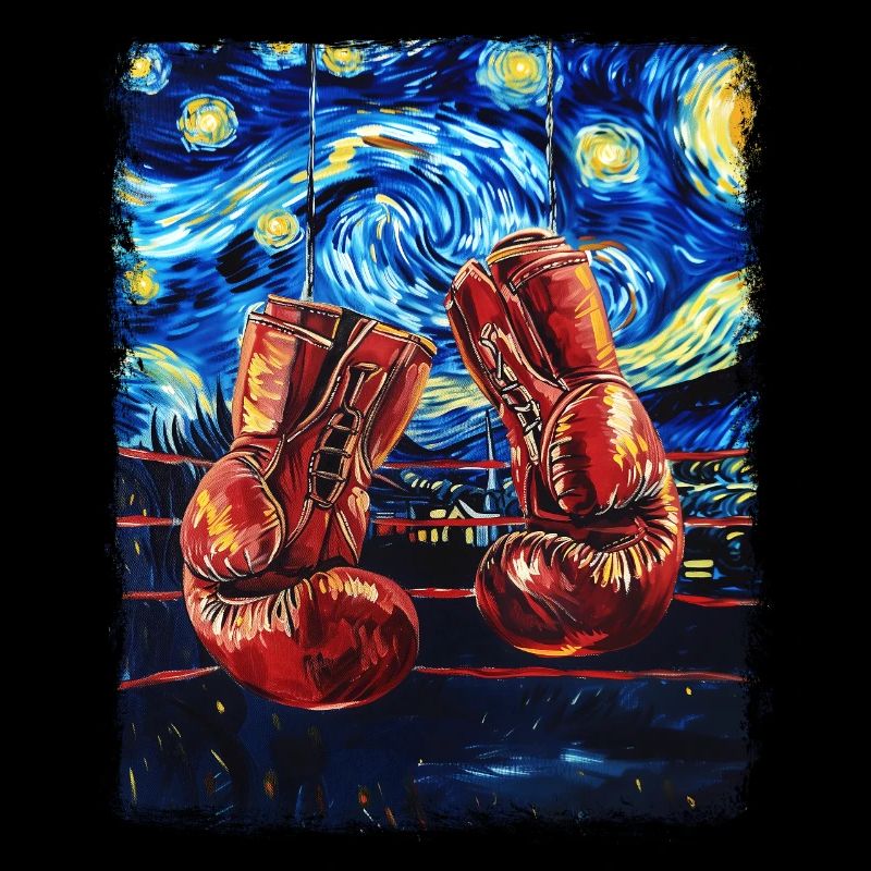 Boxer Boxhandschuhe Sternennacht Gemälde