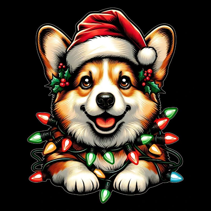 Cute Corgi Christmas Hat Xmas