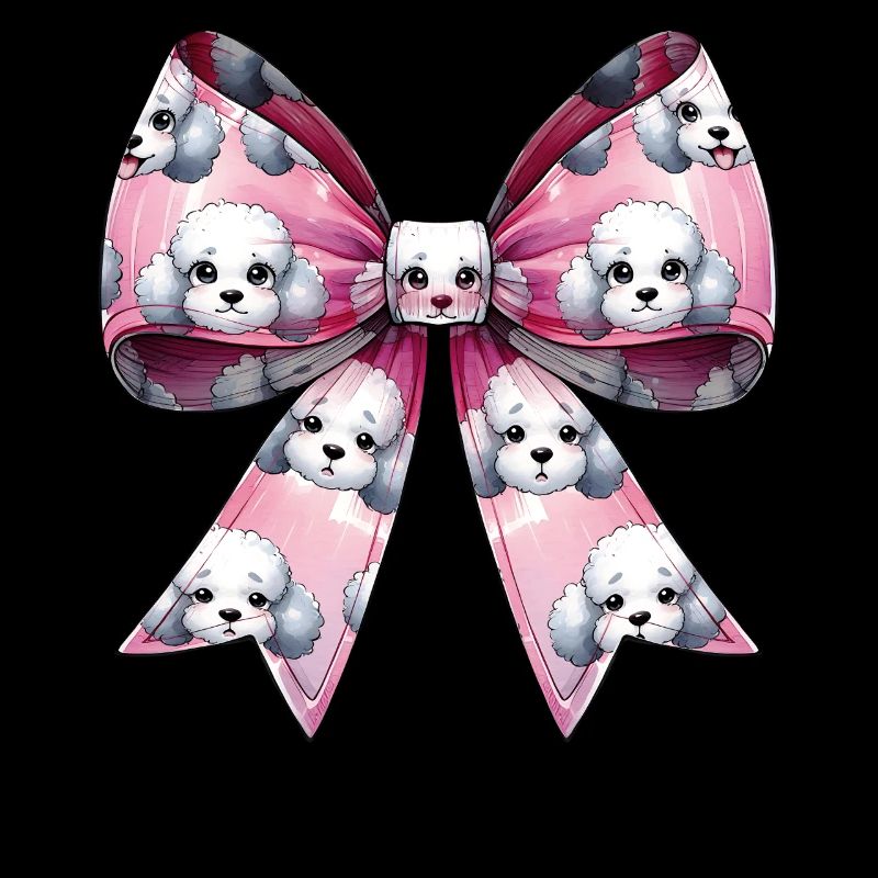 Coquette Schleife Pudel Hund Mama Muster rosa