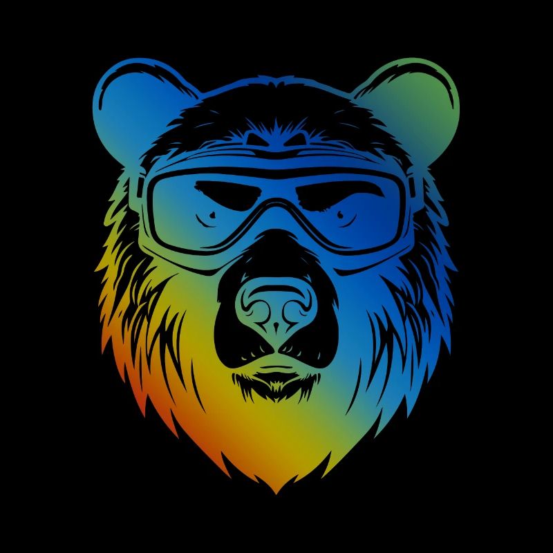 Bear Ski Goggles Colorful
