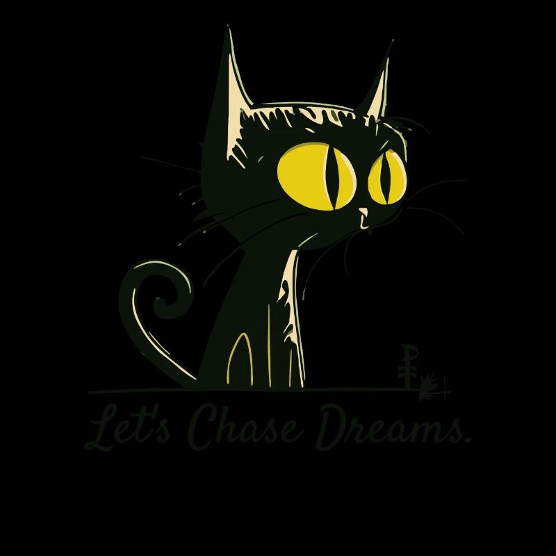 Poursuivons nos rêves comme un mignon chat de dessin animé