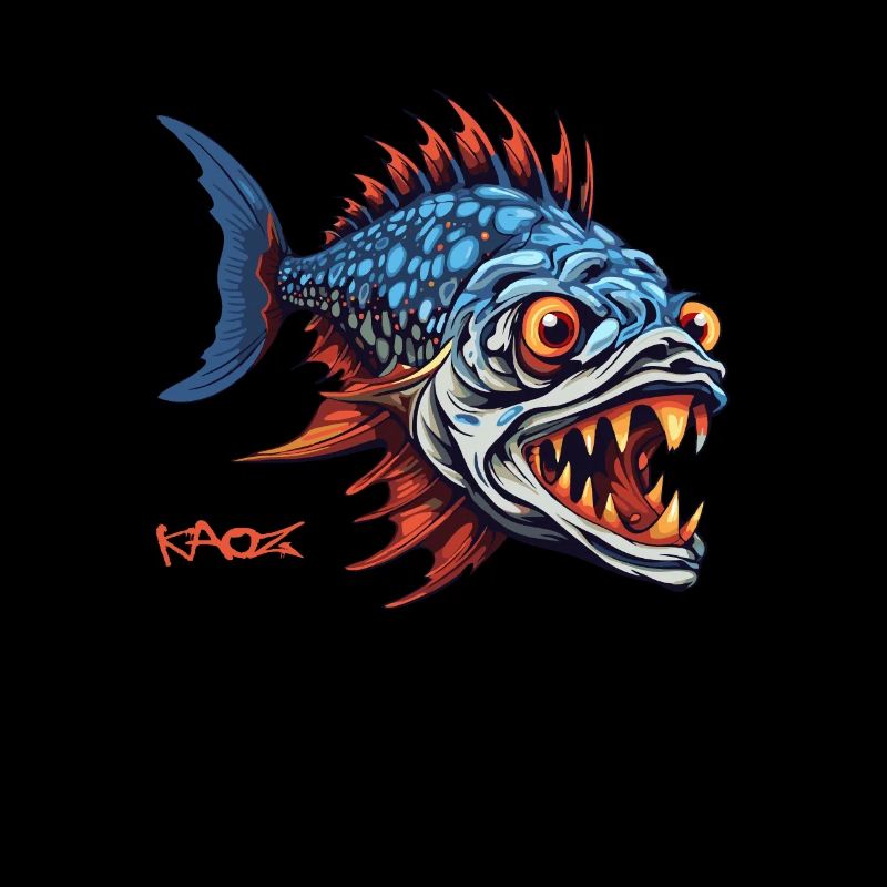 Hunter Predator Fish Cartoon