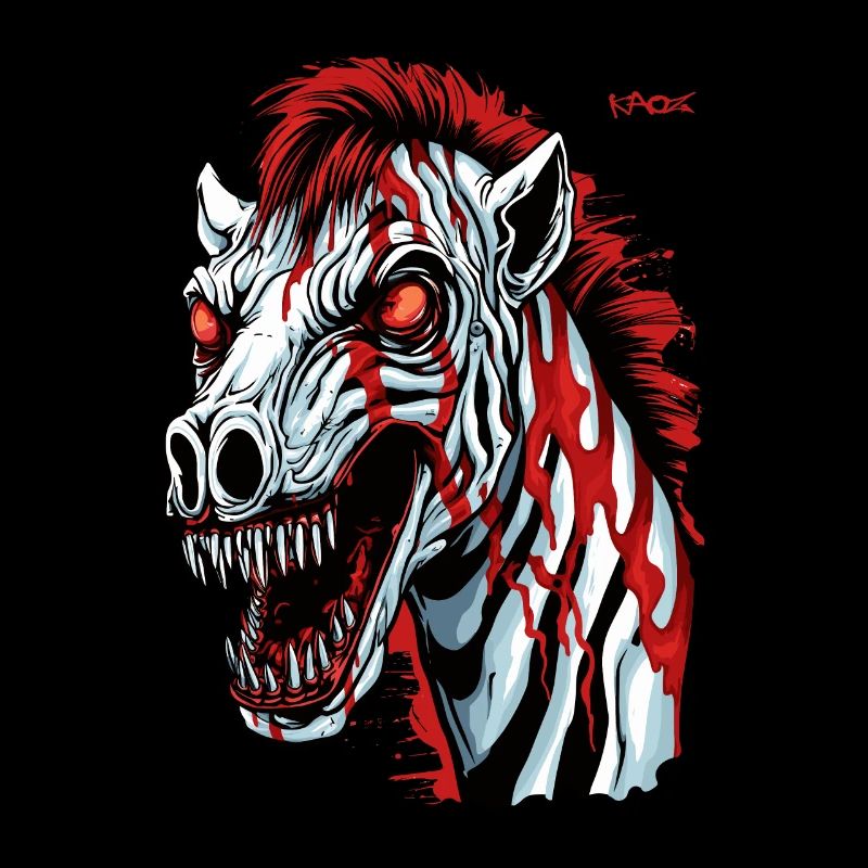 Super Awesome Creature Horror Zombie Zebra