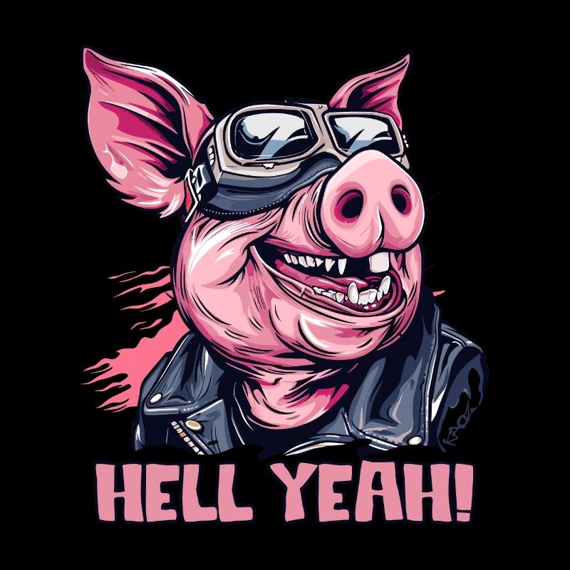 Hell yes, motorcycle biker pig