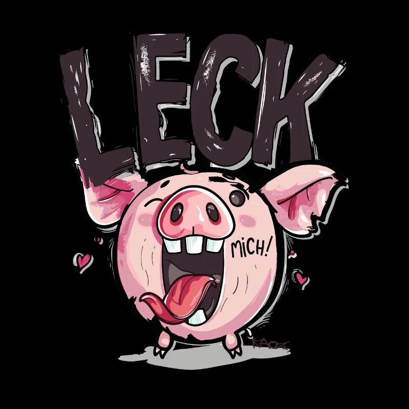 Cochon mignon de dessin animé coquin : léchez-moi