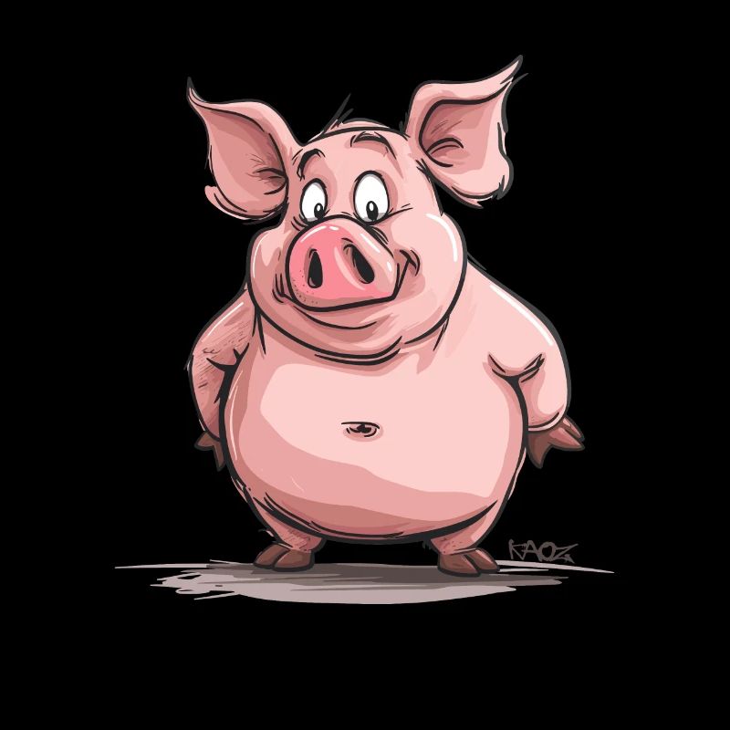 Gros, joufflu, super drôle mignon cochon