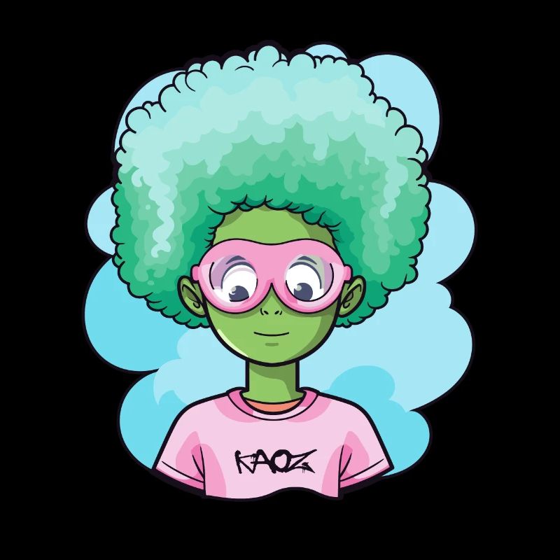 Blauer Afro Kind