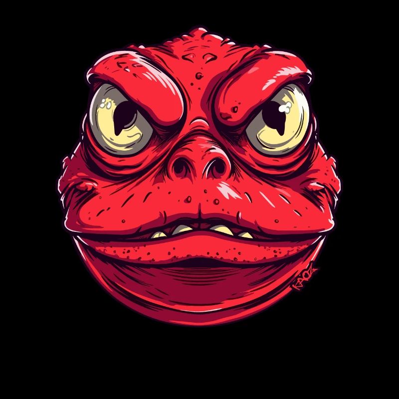 Big Fat Red Angry Toad Monster