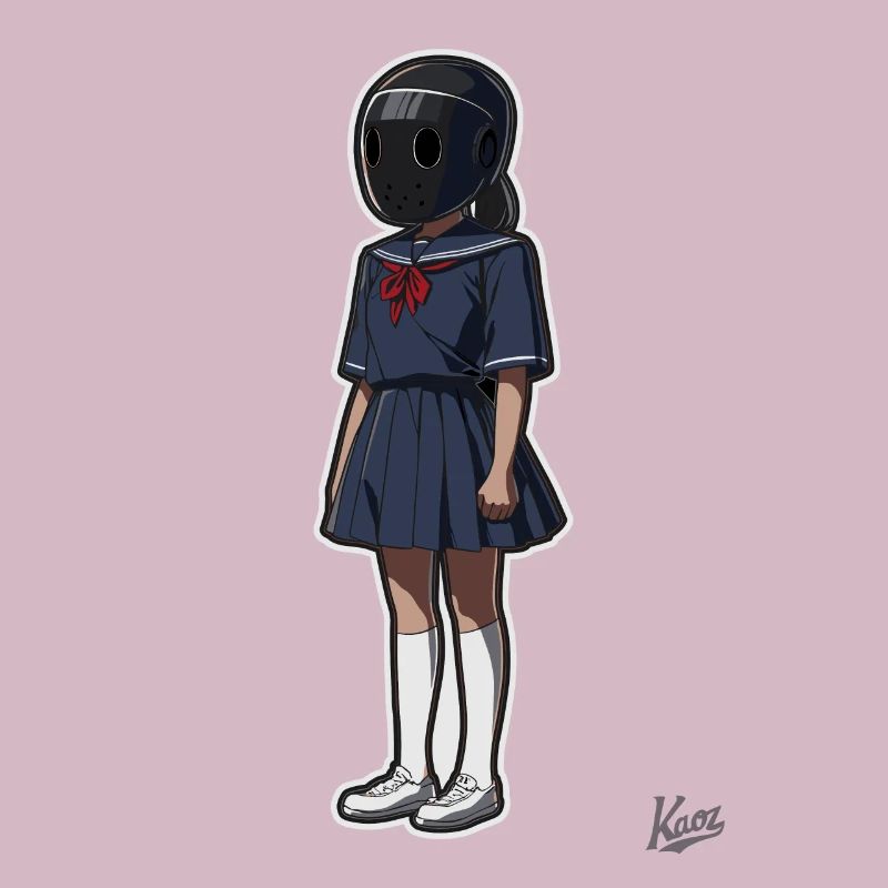 Schulmädchen mit Helm