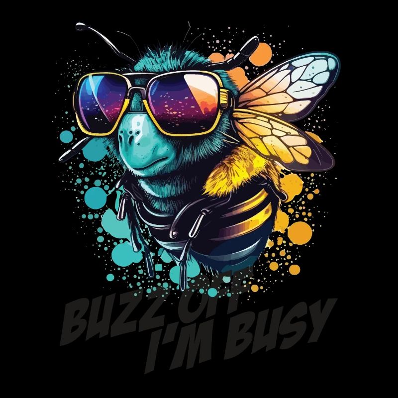 Bumblebee with sunglasses Buzz Off I'm Busy