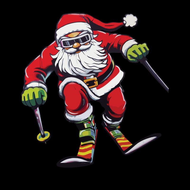 Ski Santa Clause Weihnachtsmann