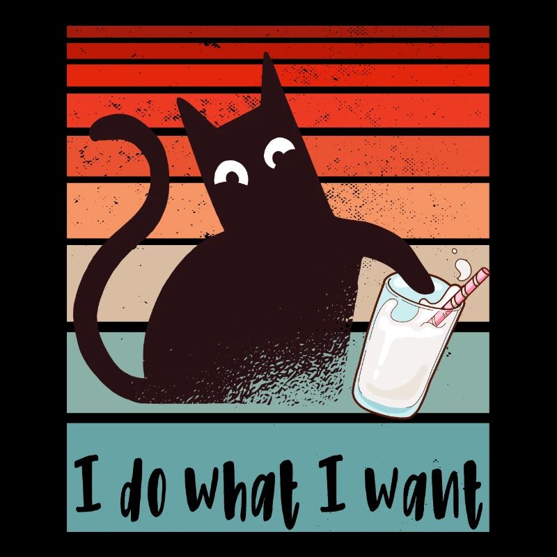 Ich mache was ich will. Lustige Katze Glas Milch